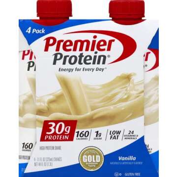 Premier Protein Shake 30g 1g Sugar 24 Vitamins Minerals Nutrients to Support Immune Health, Vanilla,...