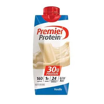 Premier Protein Shake 30g 1g Sugar 24 Vitamins Minerals Nutrients to Support Immune Health, Vanilla, 44 Fl Oz, (Pack of 4)