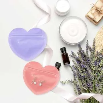 QZONELIFE 100pcs Jewelry Bags Small Bags for Jewelry Clear Heart-Shaped Jewelry Bags Ziplock Bags Cute Mini Packaging Supplies for Earring Sample Business Supplies