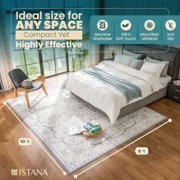 Stylish Istana 8x10 Rug – Washable & Non-Slip Design