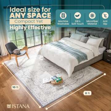 Stylish Istana 8x10 Rug – Washable & Non-Slip Design