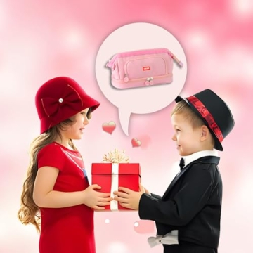 YUERUI Cute Preppy Pencil Case Large Capacity for Girls