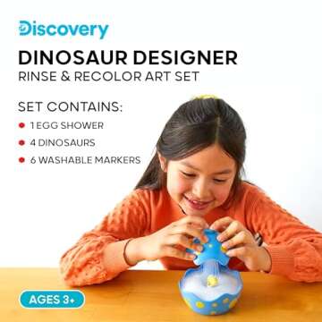 DISCOVERY KIDS Dinosaur Crafts Painting Kit, Dinosaur Designer Rinse & Recolor Art Set - Dino Arts &...