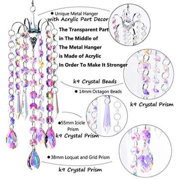 H&D Chandelier Wind Chimes – Stunning Crystal Suncatchers for Home Decor