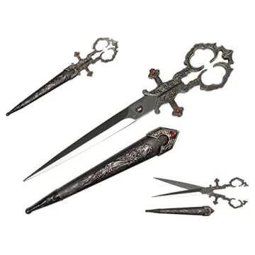 Ace Martial Arts Supply Medieval Renaissance Scissors Bodice Dagger Dirk Knife (Silver)