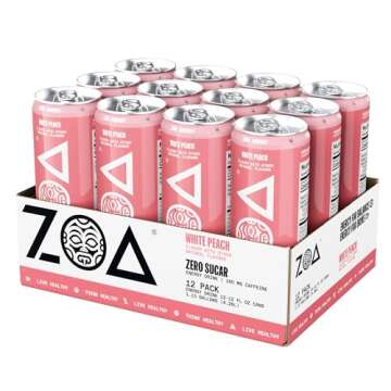 ZOA Zero Sugar Energy Drinks, Tropical Taste Pack - Sugar Free with Electrolytes, Healthy Vitamin C,...