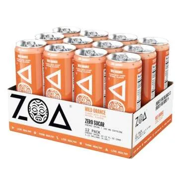 ZOA Zero Sugar Energy Drinks, Tropical Taste Pack - Sugar Free with Electrolytes, Healthy Vitamin C, Amino Acids, Essential B-Vitamins, and Caffeine from Green Tea - 12 Fl Oz (Pack Of 36)