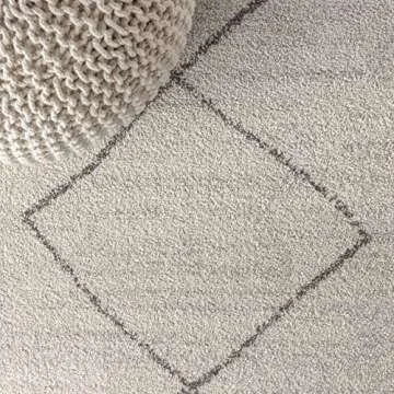 JONATHAN Y MOH203B-8 Zaina Moroccan Beni Souk Indoor Farmhouse Area-Rug Bohemian Minimalistic Geometric Easy-Cleaning Bedroom Kitchen Living Room Non Shedding, 8 X 10, Cream,Gray