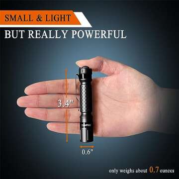 Mini Flashlight 3 Modes Small Flashlights LED Powerful High Lumens Tactical Pen Light with Clip,Slim...