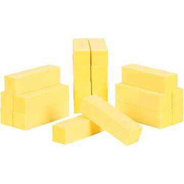 ForPro Professional Collection Ultra Gold Buffing Block, 240 Grit, Four-Sided Manicure & Pedicure Nail Buffer, 3.75" L x 1" W x 1" H, 20-Count