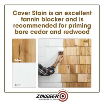 Rust-Oleum Zinsser 03504 Cover Stain Interior/Exterior Oil Primer Sealer, 1-Quart, White