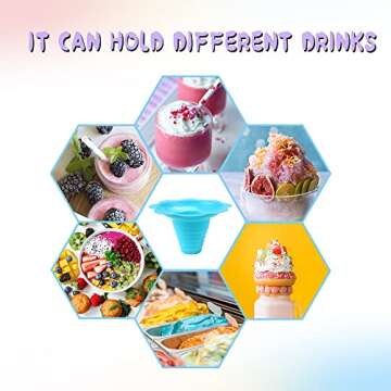 Newbested 50 Pack 8 OZ Colorful Flower Shaped Snow Cone Cups,Small Plastic Shaved Ice Drip Cups Snack Ice Cream Bowls for Kids Party Summer Cookout Commercial Food Service