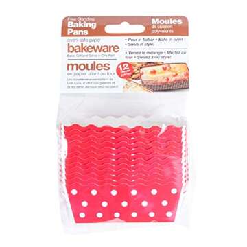Welcome Home Brands Oven Safe Disposable Paper Bakeware Mini Loaf Baking Pan, 12 Pieces per Pack - 1 Pack, Styles Vary