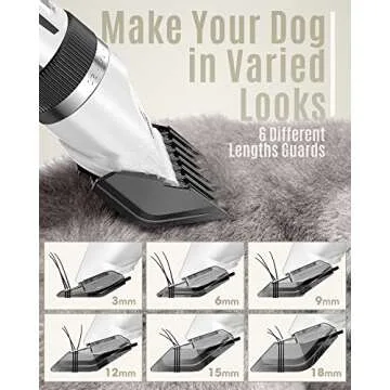 oneisall Dog Clipper Low Noise, Dog Grooming Kit with Rechargeable, Dog Shaver Cordless Electric Quiet Hair Clipper Set for Dog Cats Pets（White）