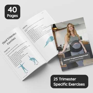 BABYGO® 4 in 1 Pregnancy Support Belt Maternity & Postpartum Band - Relieve Back, Pelvic, Hip Pain, SPD & PGP | inc 40 Page Pregnancy Book for Birth Preparation, Labor & Recovery (Large, Black)