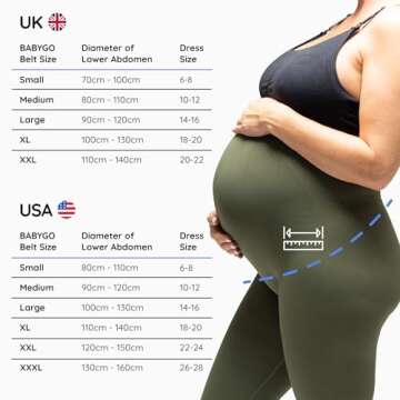 BABYGO® 4 in 1 Pregnancy Support Belt Maternity & Postpartum Band - Relieve Back, Pelvic, Hip Pain, SPD & PGP | inc 40 Page Pregnancy Book for Birth Preparation, Labor & Recovery (Large, Black)