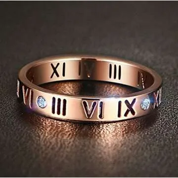 Nanafast Openwork Roman Numerals Ring - Stylish & Durable