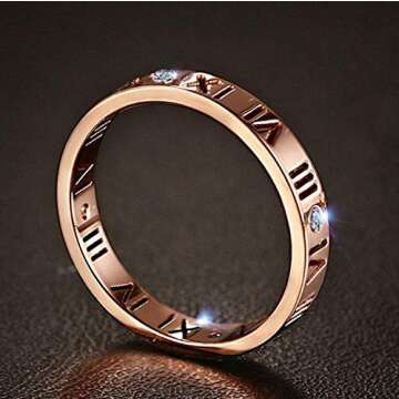 Nanafast Openwork Roman Numerals Ring - Stylish & Durable