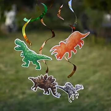 Watercolor Dinosaur Hanging Swirl - 24PCS Dinosaur Party Decorations for Boys Kids Dino Theme Birthday Party Supplies Jurassic World Hanging Spiral Garlands Ceiling Decor