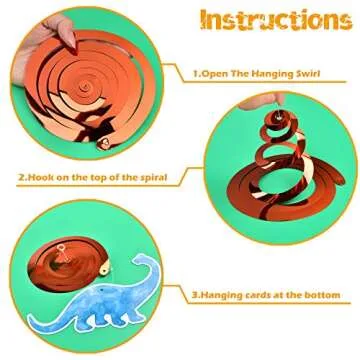 Watercolor Dinosaur Hanging Swirl - 24PCS Dinosaur Party Decorations for Boys Kids Dino Theme Birthday Party Supplies Jurassic World Hanging Spiral Garlands Ceiling Decor