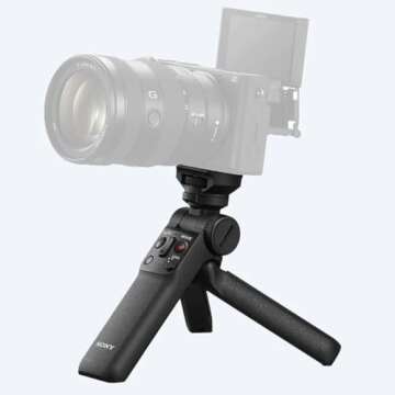 Sony Wireless Bluetooth Shooting Grip and Tripod for still and video, ideal for vlogging (GP-VPT2BT), Black, 3.38 x 3.13 x 8.5 inches