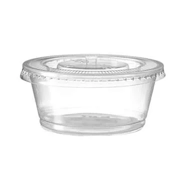 Zeml Portion Cups with Lids - 3.25 Ounces, 100 Pack - Perfect for Meal Prep and Portion Control!