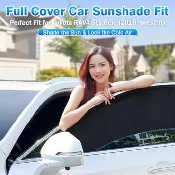 T TGBROS Window Privacy Sunshade for 2019-2023 2024 Toyota RAV4 Accessories Windshield Side Rear Win...