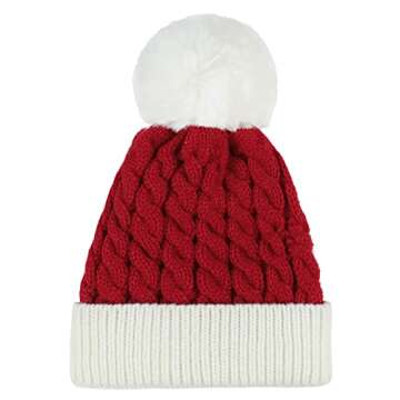 Christmas Hat for Kids Girls Boys Baby Hats Beanie Winter Santa Hats Toddler Knitted Warm Caps Red O...