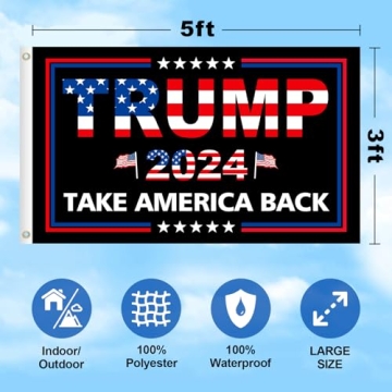 Trump 2024 Double Sided Flag - Heavy Duty 3x5 FT