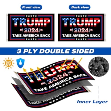 Trump 2024 Double Sided Flag - Heavy Duty 3x5 FT