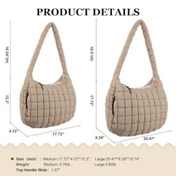 Quilted Puffer Tote Bag for Women - Stylish & Durable