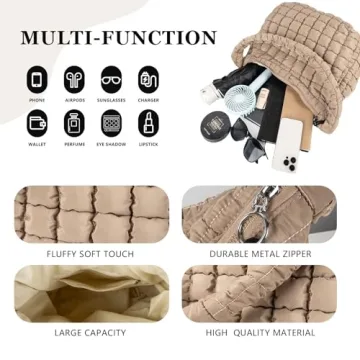 Quilted Puffer Tote Bag for Women - Stylish & Durable