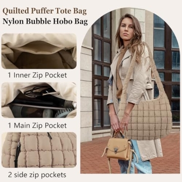 Quilted Puffer Tote Bag for Women - Stylish & Durable