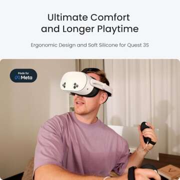 KIWI design F4 Silicone Facial Cover Compatible with Meta Quest 3S (Made for Meta), NOT Compatible w...