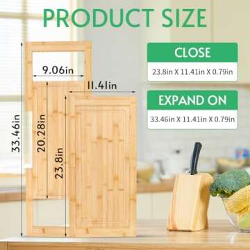 Extra Large Over The Sink Bamboo Cutting Board