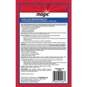 Magic Tub and Tile Refinishing Kit - Spray on Aerosol - Refinish Sinks Tile Porcelain Acrylic Fiberglass and Ceramic Surfaces, Bright White, 12 Ounce (Pack of 2)