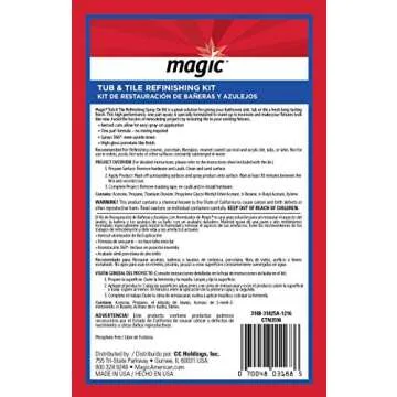 Magic Tub and Tile Refinishing Kit - Spray on Aerosol - Refinish Sinks Tile Porcelain Acrylic Fiberglass and Ceramic Surfaces, Bright White, 12 Ounce (Pack of 2)