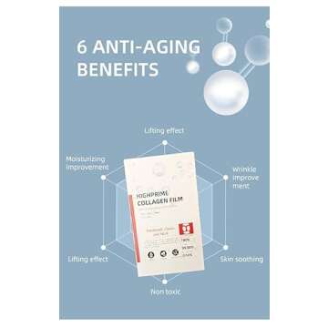 Highprime Collagen Film Melting Mask for Face Lifting,Anti-Aging, Hydrating, Fading Dark Circles, Prevent Fine Line Trending Korean Technology Soluble Collagen For All Skin Types, 5 Sets Pack
