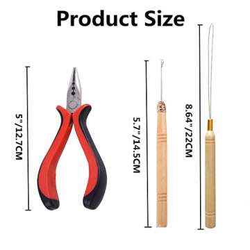 Hair Extension Tool Kit Hair Extension Remove Pliers Pulling Hook Beads Device 1 Rattail Comb 3Pcs Alligator Hair Clips for Hair Extension Tools
