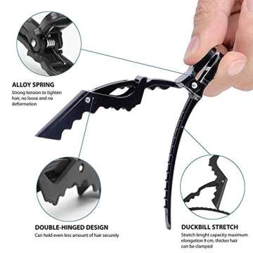 Hair Extension Tool Kit Hair Extension Remove Pliers Pulling Hook Beads Device 1 Rattail Comb 3Pcs Alligator Hair Clips for Hair Extension Tools