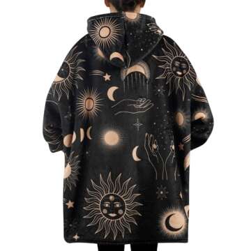 Huglanket Witchy Gifts for Women/Men, Wearable Flannel Spiritual Blanket Hoodie, Super Soft Warm Coz...