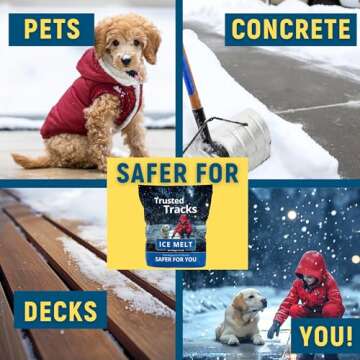 Ice Melt, Pet Safe Ice Melt, 10 LBS Premium Snow Melter, Pure Magnesium Chloride, Safer for Pets, Concrete, Effective to -35 F, 10 lb