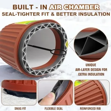 Winter-Ready 2 Pack Insulated Outdoor Faucet Covers with Soft Rubber Air Chamber