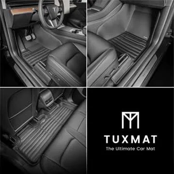 TuxMat - for Tesla Model Y 5-Seater 2020-2025 Models - Custom Car Mats - Maximum Coverage, All Weath...