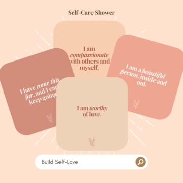 Waterproof Self Care Shower Affirmation Cards for Uplift