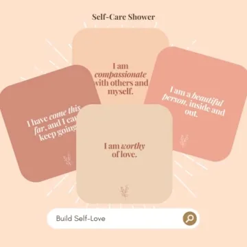 Waterproof Self Care Shower Affirmation Cards for Uplift