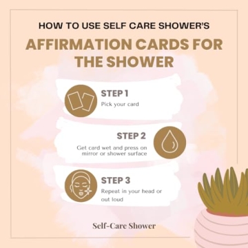 Waterproof Self Care Shower Affirmation Cards for Uplift