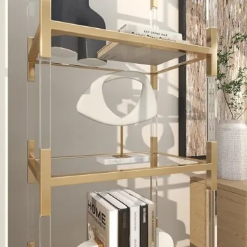 Abstract Polystone Sculpture with Marble Stand - 12x3x13