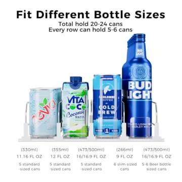 Fridge Drink Organizer - Puricon Spring Loaded Dispenser