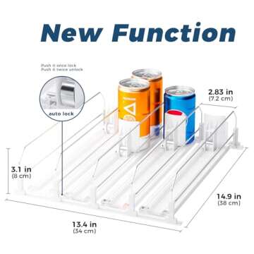 Fridge Drink Organizer - Puricon Spring Loaded Dispenser